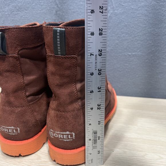Sorel Caribou OTM WP Waterproof Leather Boots Dark Amber Spark Orange Mens Sz 12 main image 8